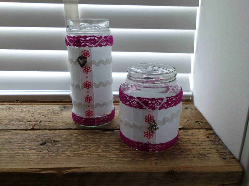 Deco potjes roze set